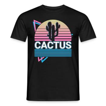 Cactus Retro Gift - Men's T-Shirt - black - Front - AI Model Male 178 light (178cm)