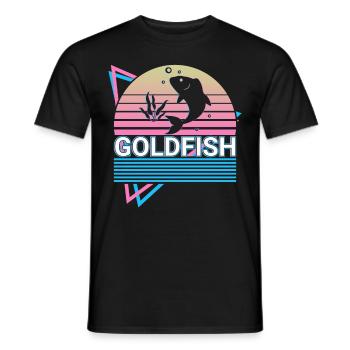 Goldfisch Retro Geschenk - Männer T-Shirt - Schwarz - Vorne - AI Model Male 178 light (178cm)