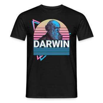 Charles Darwin Theory of Evolution Retro Gift - Men's T-Shirt - black - Front - AI Model Male 178 light (178cm)