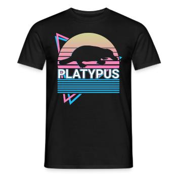 Platypus Retro Cadeau - T-shirt homme - noir - Devant - AI Model Male 178 light (178cm)