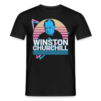 Winston Churchill Cadeau Rétro - T-shirt homme - noir - Devant - AI Model Male 178 light (178cm)