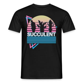 Succulent Retro Gift - Men's T-Shirt - black - Front - AI Model Male 178 light (178cm)