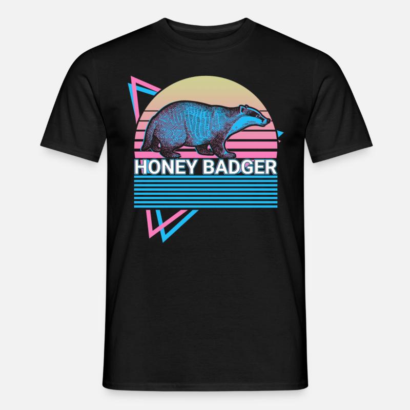 Honigdachs Retro-Geschenk - Männer T-Shirt - Schwarz
