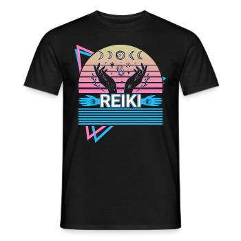 Don de guérison spirituelle de guérisseur Reiki - T-shirt homme - noir - Devant - AI Model Male 178 light (178cm)