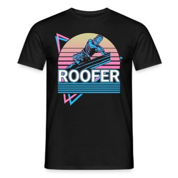 Couvreur Toiture Rétro Cadeau - T-shirt homme - noir - Devant - AI Model Male 178 light (178cm)