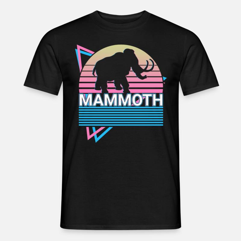 Mammut Elefant Retro Geschenk - Männer T-Shirt - Schwarz
