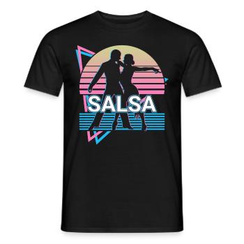 Salsa Tanzen Salsa Tänzer Retro Geschenk - Männer T-Shirt - Schwarz - Vorne - AI Model Male 178 light (178cm)