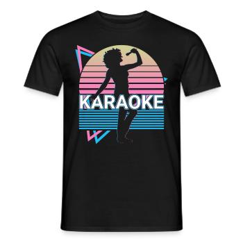 Karaoké Singer Retro Cadeau - T-shirt homme - noir - Devant - AI Model Male 178 light (178cm)