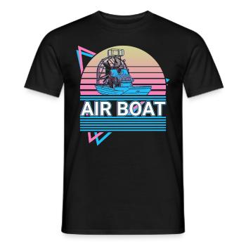 Airboat Airboat Driving FanBoat Retro Gift - Men's T-Shirt - black - Front - AI Model Male 178 light (178cm)
