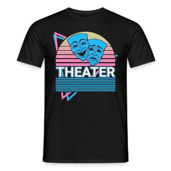 Theatre Mask Drama Comedy Tragedy Theatre Mask - Men's T-Shirt - black - Front - AI Model Male 178 light (178cm)