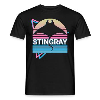 Stingray Manta Rays Retro Cadeau - T-shirt homme - noir - Devant - AI Model Male 178 light (178cm)