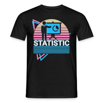 Statistician Statistician Retro Gift - Men's T-Shirt - black - Front - AI Model Male 178 light (178cm)