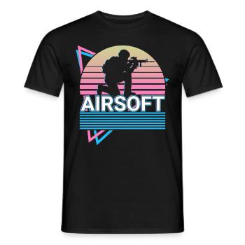Airsoft Retro Gift - Men's T-Shirt - black - Front - AI Model Male 178 light (178cm)