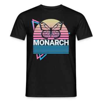Monarch Butterfly Retro Gift - Men's T-Shirt - black - Front - AI Model Male 178 light (178cm)