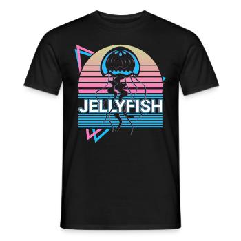 Cadeau rétro méduse - T-shirt homme - noir - Devant - AI Model Male 178 light (178cm)
