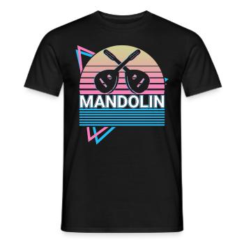 Mandolin Guitar Retro Gift - Men's T-Shirt - black - Front - AI Model Male 178 light (178cm)