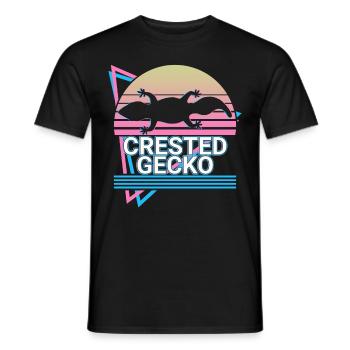 Cadeau rétro Gecko à crête - T-shirt homme - noir - Devant - AI Model Male 178 light (178cm)