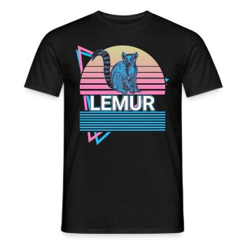 Lemur Retro Gift - Men's T-Shirt - black - Front - AI Model Male 178 light (178cm)