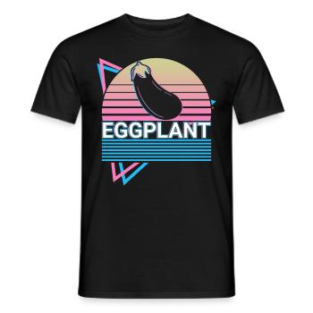Aubergine Aubergine Retro Cadeau - T-shirt homme - noir - Devant - AI Model Male 178 light (178cm)