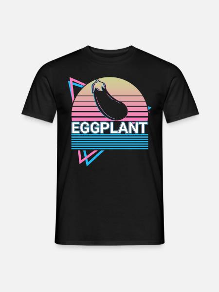 Aubergine Eggplant Retro Gift - Men's T-Shirt - black