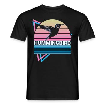 Cadeau rétro Colibri - T-shirt homme - noir - Devant - AI Model Male 178 light (178cm)