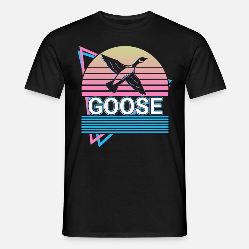 Gans Retro Geschenk - Männer T-Shirt - Schwarz