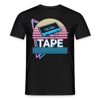 Cassette Tape Retro Gift - Men's T-Shirt - black - Front - AI Model Male 178 light (178cm)