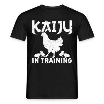 Funny Kaiju Chicken Japanese Monster Gift - Men's T-Shirt - black - Front - AI Model Male 178 light (178cm)