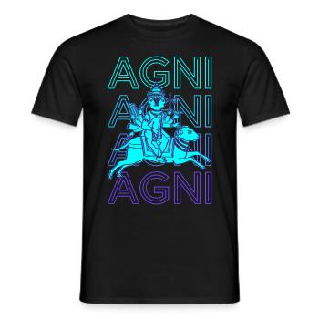 Agni Hindu Gott Antike Hindu Mythologie Retro Gesc - Männer T-Shirt - Schwarz - Vorne - AI Model Male 178 light (178cm)