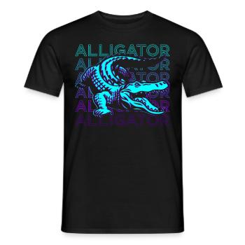 Alligator Crocodile Gator Retro Cadeau - T-shirt homme - noir - Devant - AI Model Male 178 light (178cm)