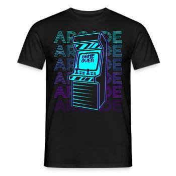 Arcade Spiele Gamer Retro Geschenk - Männer T-Shirt - Schwarz - Vorne - AI Model Male 178 light (178cm)