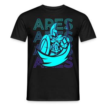 Ares Greek God War Retro Gift - Men's T-Shirt - black - Front - AI Model Male 178 light (178cm)