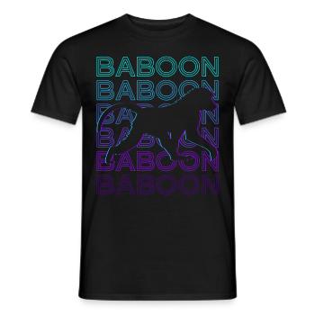 Pavian Retro Geschenk - Männer T-Shirt - Schwarz - Vorne - AI Model Male 178 light (178cm)