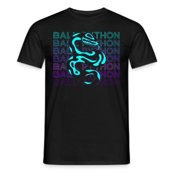 Ball Python Snake Retro Gift - Men's T-Shirt - black - Front - AI Model Male 178 light (178cm)