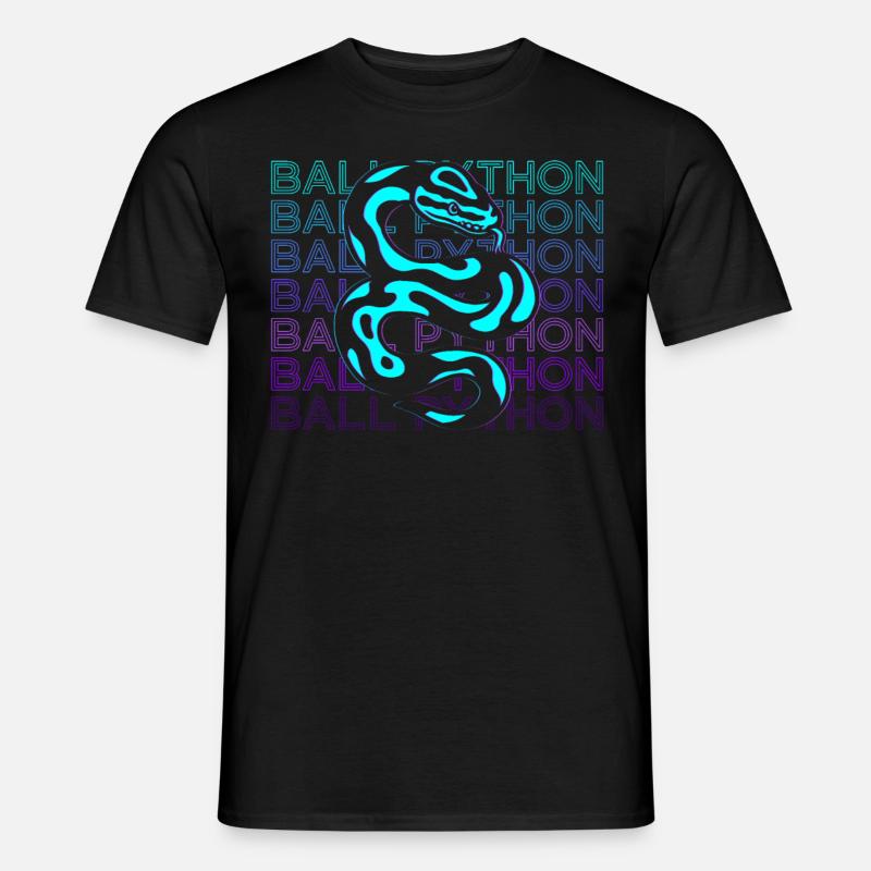 Kugelpython Schlange Retro Geschenk - Männer T-Shirt - Schwarz