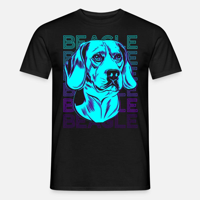 Beagle Retro Geschenk - Männer T-Shirt - Schwarz