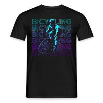 Fahrradfahren Biker Biking Retro Geschenk - Männer T-Shirt - Schwarz - Vorne - AI Model Male 178 light (178cm)