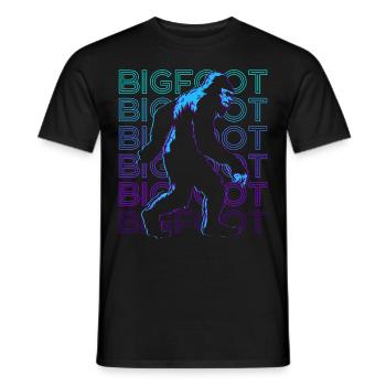 Bigfoot Sasquatch Retro Gift - Men's T-Shirt - black - Front - AI Model Male 178 light (178cm)