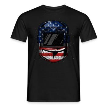 Lustige Schweißer Schweißen amerikanische Flagge G - Männer T-Shirt - Schwarz - Vorne - AI Model Male 178 light (178cm)