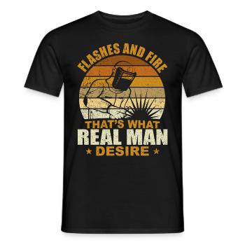 Funny Welder Welder Gift - Men's T-Shirt - black - Front - AI Model Male 178 light (178cm)