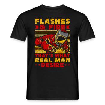 Funny Welder Welder Gift - Men's T-Shirt - black - Front - AI Model Male 178 light (178cm)