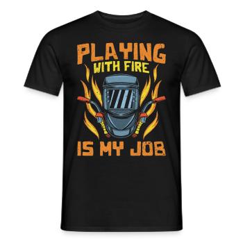 Lustiger Schweißer Schweißer Geschenk - Männer T-Shirt - Schwarz - Vorne - AI Model Male 178 light (178cm)
