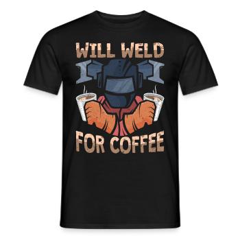 Funny Welder Coffee Welder Gift - Men's T-Shirt - black - Front - AI Model Male 178 light (178cm)