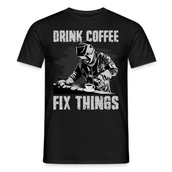 Drôle de soudeur Café Soudeur Cadeau - T-shirt homme - noir - Devant - AI Model Male 178 light (178cm)