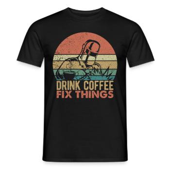 Funny Welder Coffee Welding Retro Gift - Men's T-Shirt - black - Front - AI Model Male 178 light (178cm)