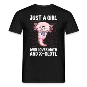 Lustiges Mathe-Kawaii-Axolotl-Geschenk - Männer T-Shirt - Schwarz - Vorne - AI Model Male 178 light (178cm)