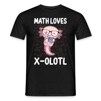 Drôles Mathématiques Kawaii Axolotl Mathématiques Gesch - T-shirt homme - noir - Devant - AI Model Male 178 light (178cm)