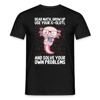 Funny Math Kawaii Axolotl Gift - Men's T-Shirt - black - Front - AI Model Male 178 light (178cm)