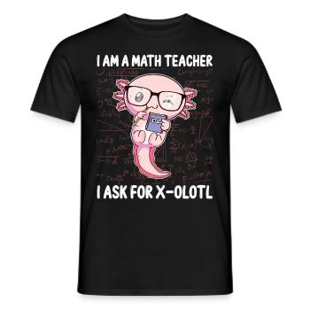 Drôles Mathématiques Kawaii Axolotl Mathématiques Gesch - T-shirt homme - noir - Devant - AI Model Male 178 light (178cm)