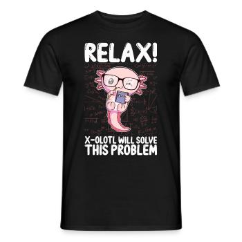 Lustiges Mathe-Kawaii-Axolotl-Geschenk - Männer T-Shirt - Schwarz - Vorne - AI Model Male 178 light (178cm)